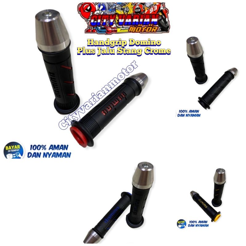 Promo Hand Grip Hanfat Handgrip garis + jalu stang chrome universal semua motor nmax pcx aerox vario scoopy mio universal