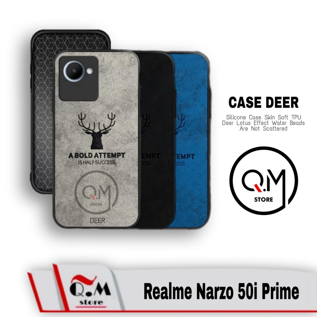 Promo Case Realme Narzo 50i Prime Softcase Deer TPU JENS Bermotif Rusa Case Pelindung Back Cover FUll