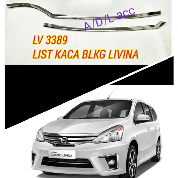 lis list kaca PINTU BAGASI  belakang MOBIL  nissan GRAND livina CHROME CROME