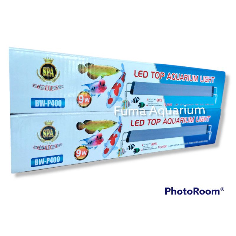 Lampu Led Aquarium Sakkai Pro SPA BW-P400 9watt 40cm Putih Biru Lampu Gantung - Lampu Atas Akuarium Aquascape