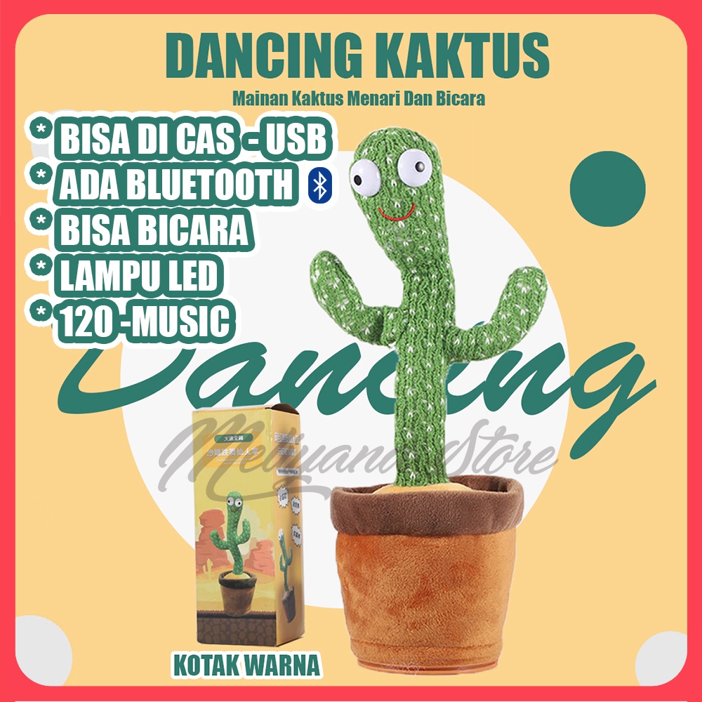 Dancing Cactus Boneka Kaktus Bicara Menari Lampu LED Musik