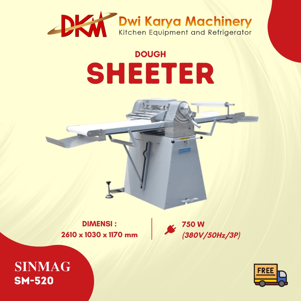 Jual Mesin Penipis Adonan Sinmag / SM520 HEAVY DUTY DOUGH SHEETER