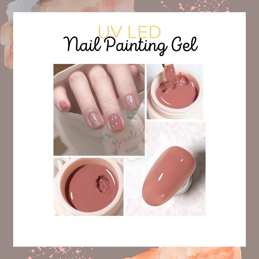 Nail Painting Gel Mud UV LED Gel Cat Kuku / Kutek Gel Kaki Tangan Model Pasta Krim Padat Kemasan Jar Manicure Nail Art Solid Nail Polish Quick Dry Long Lasting