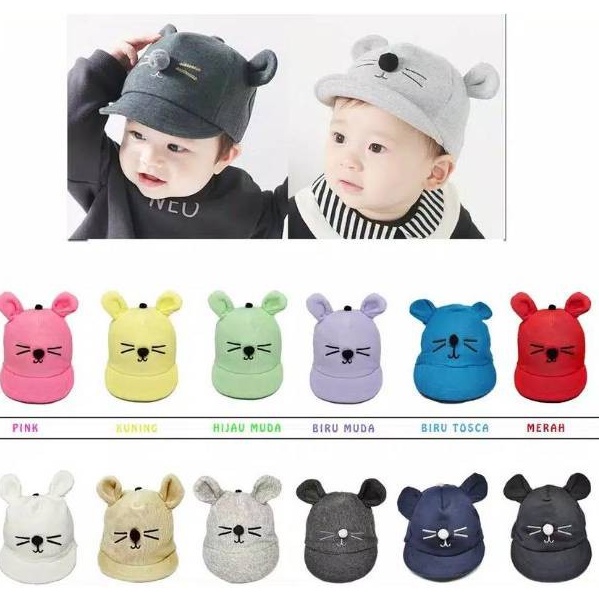 TOPI ANAK BAYI LAKI LAKI PEREMPUAN KARAKTER CRORODILE TOPI ANAK BASEBALL MOTIF ALIGATOR PREMIUM-navy motif kucing