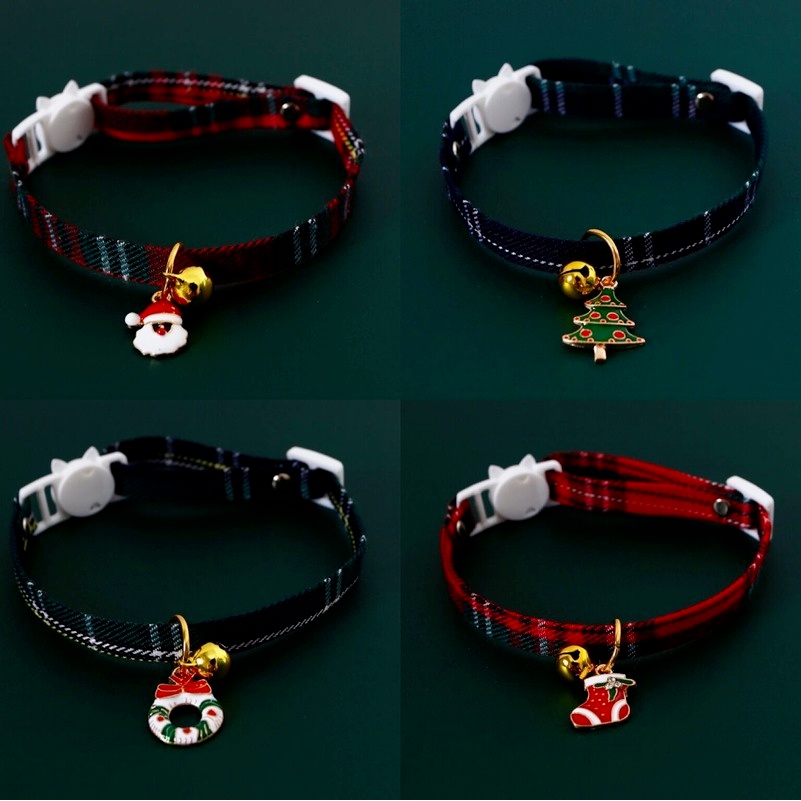 ★〓YUFeiPet〓★ Pet Puppy Cat Tie Christmas Tree Santa Claus Adjustable Dog Accessories Small Dog Medium Holiday Necklace