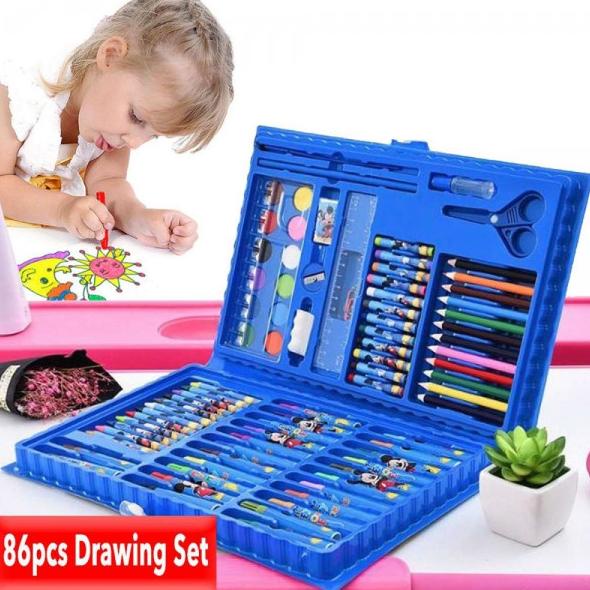 

(BISA COD) crayon art set 86 cat pensil mewarnai lem cair kuas warna paper clip FREE ONGKIR Kode 461