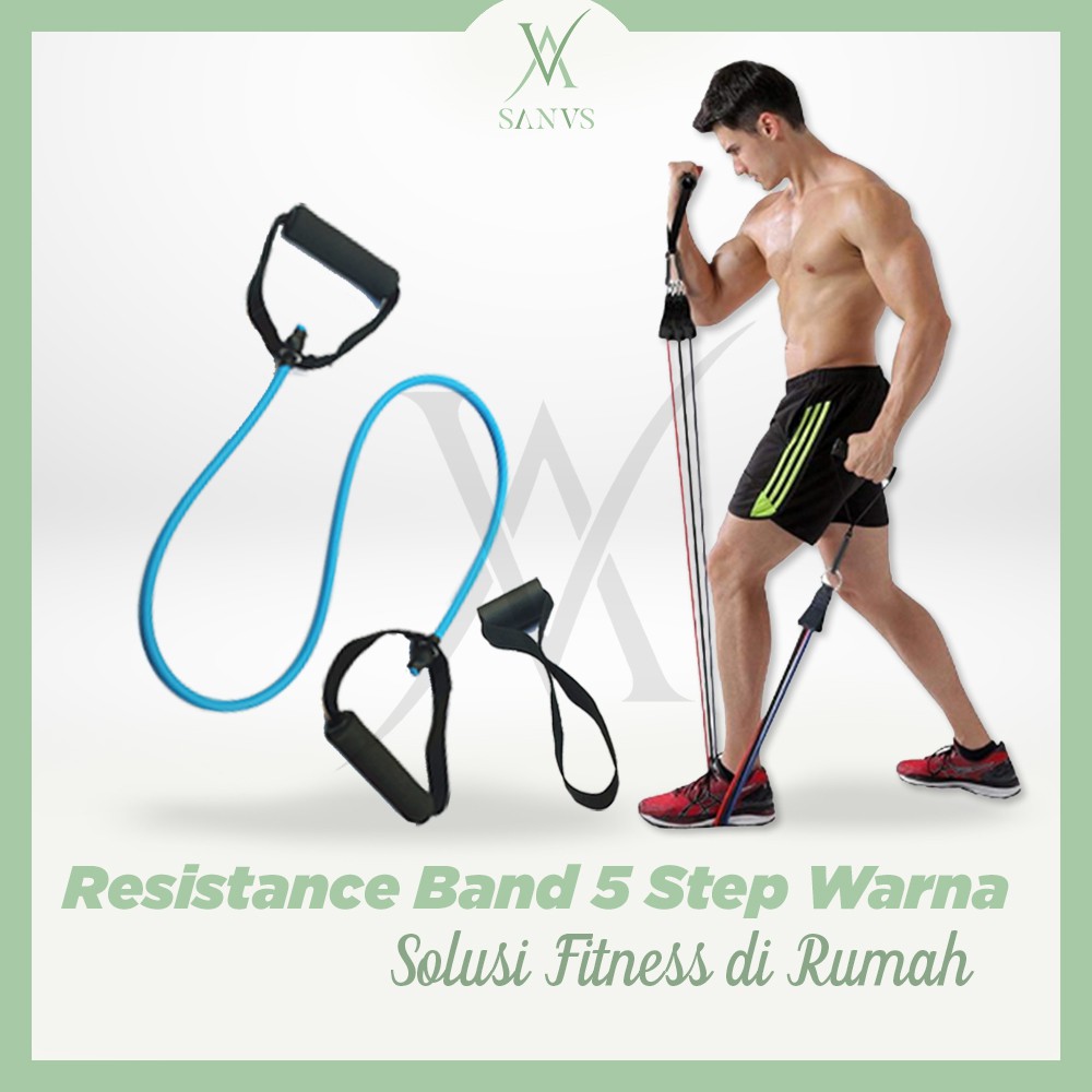 (MAINANKYU) RESISTANCE BAND SET 11 PCS BEBAN 10-30LBS INCLUDE DOOR ANCHOR DAN HANDLE ALAT HOME FITNESS KARET GYM OLAHRAGA HOME WORKOUT EASY LIFE ORIGINAL IMPOR BERGARANSI - SANUS