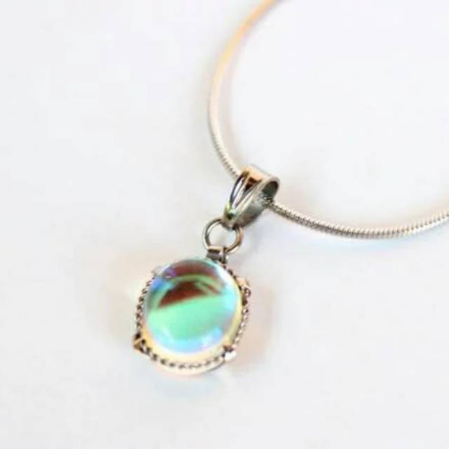 Kalung Wanita Liontin Batu Kalimaya Titanium 316L