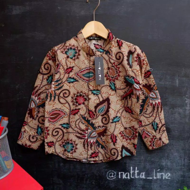 Kemeja Koko Batik Anak Lengan Panjang Katun Halus Series By Nattaline