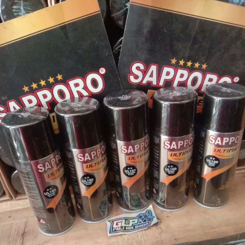Cat Semprot Saporo SAPPORO ULTIMATE BLACK SERIES 400 ml Hitam Seris UL105-UL106-UL107-UL108-UL109 Sp