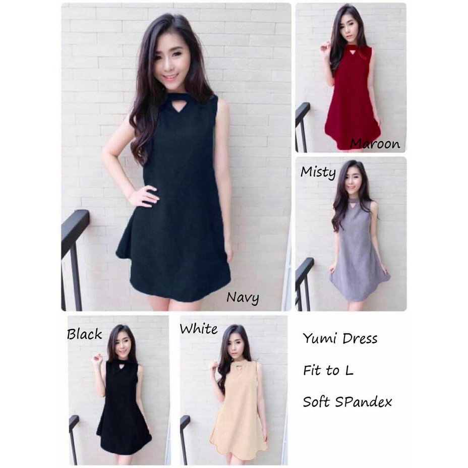 Pakaian Wanita Yumi Dress | Dress Wanita | Dress Putih | Gaun Pesta
