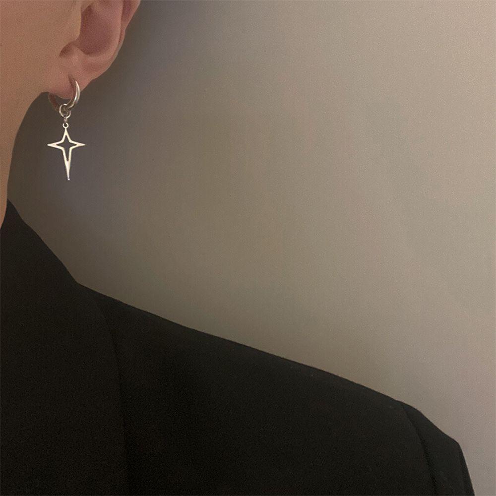 Mxbeauty Punk Cross Bintang Anting Geometris Unisex Anting Klip Anting Hoop Pesta Ear Studs Wanita Earrings