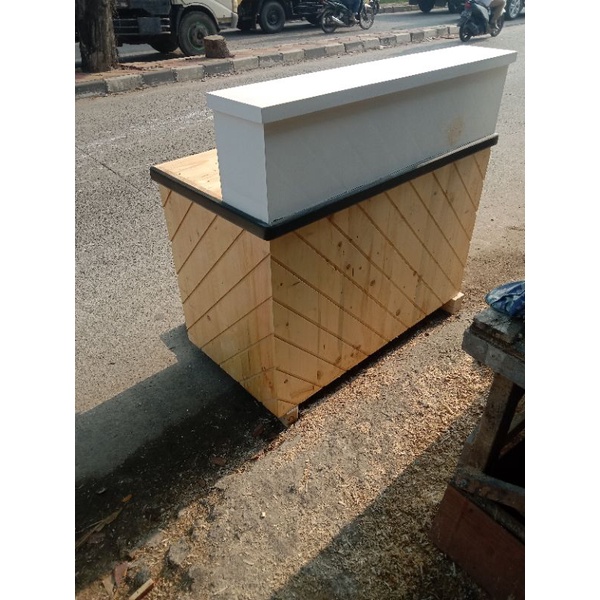 meja kasir kayu jati belanda