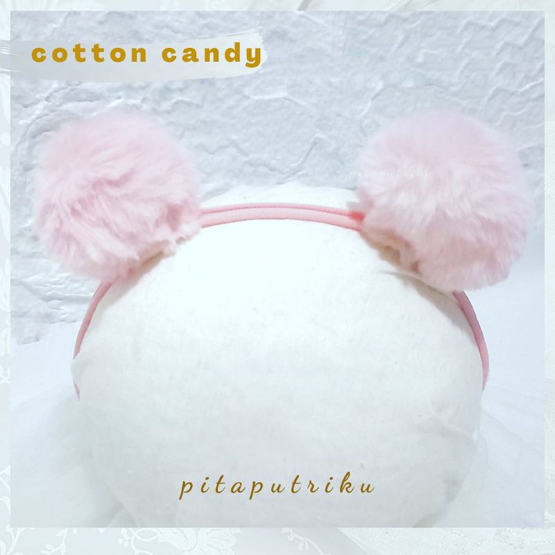 headband bando nylon anak bayi baby girl bandana aksesoris pitaputriku perempuan pom pom besar big