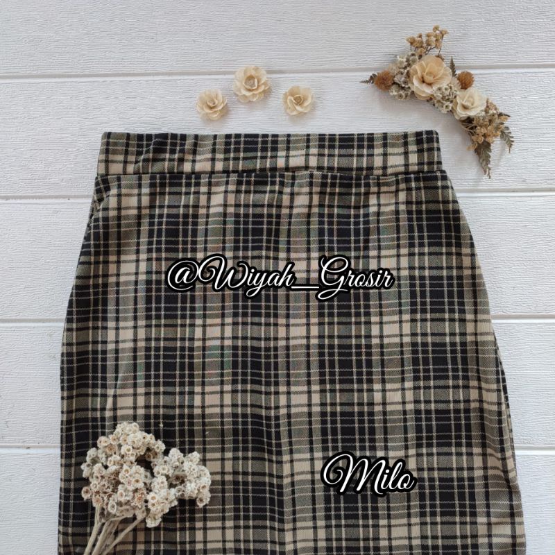 COD ROK KOREAN STYLE 2021 / ROK SPAN TARTAN /ROK KOTAK KOTAK PANJANG  /ROK TARTAN MURAH DAN TEBAL-Milo