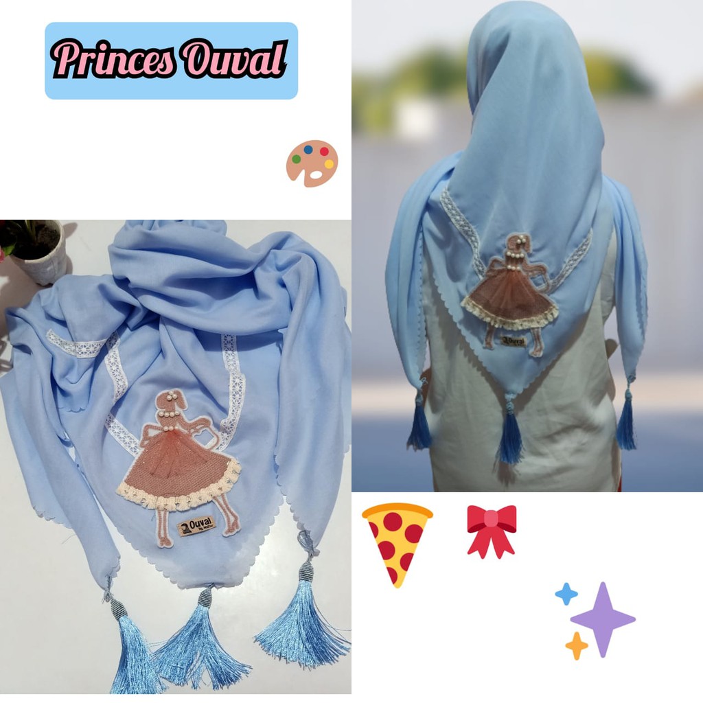 HIJAB SEGI EMPAT OUVAL PRINCES-BIRU MUDA