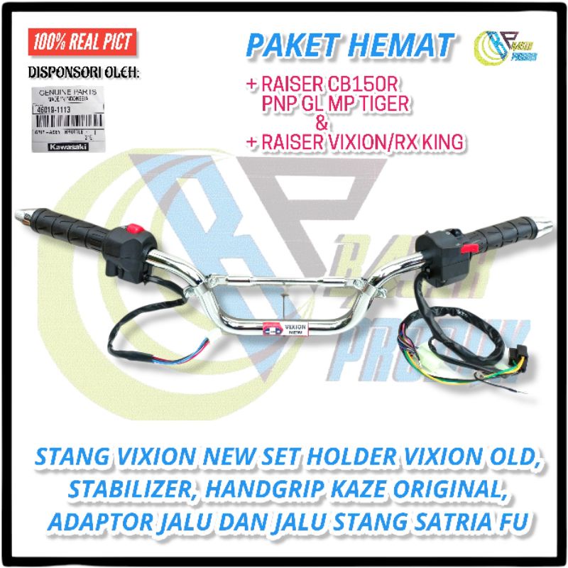 STANG  VIXION NEW SET HOLDER VIXION OLD KANAN KIRI, STABILIZER, HANDGRIP KAZE ORIGINAL, RAISER CB150