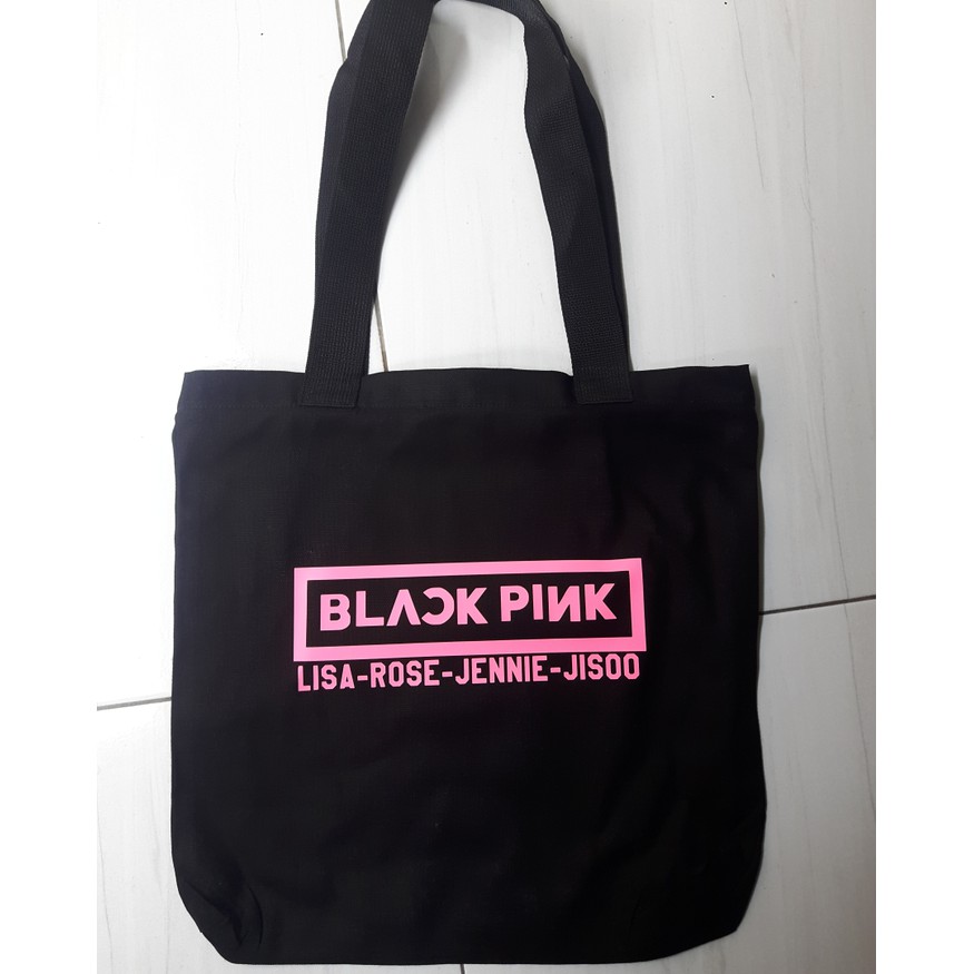 black pink tote bag