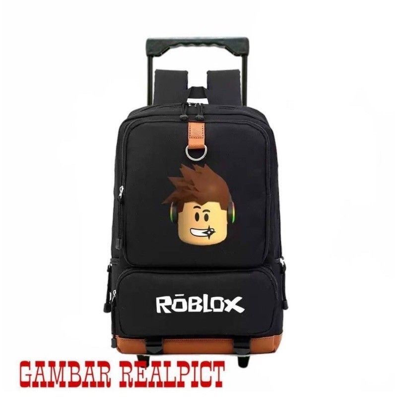 ROBLOX - Tas Ransel Troli Anak Sekolah/Tas Ransel TK -SD/ Tas Roda Trolli Dorong