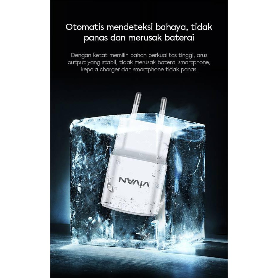 Vivan Power Oval Charger 3.0 18W Output 3A Input 110-240V Quick Charge