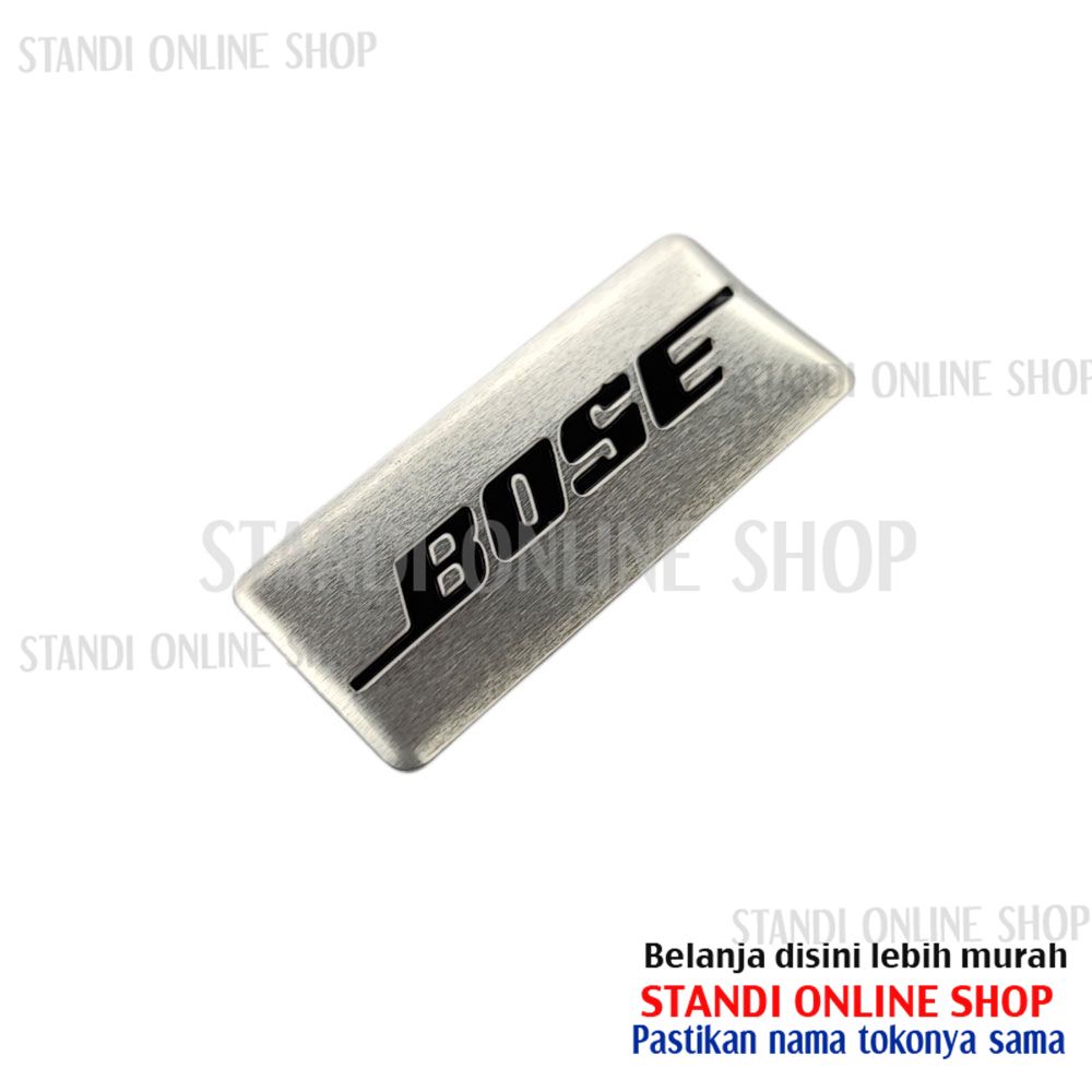 Emblem Aluminium Sticker Decals 3D Logo Bose Panjang Audio Speaker