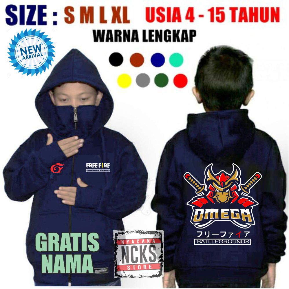 SPECIAL EDITION JAKET FREEFIRE ANAK LAKI LAKI MODEL TERBARU BISA JADI MASKER NINJA NYACAKA