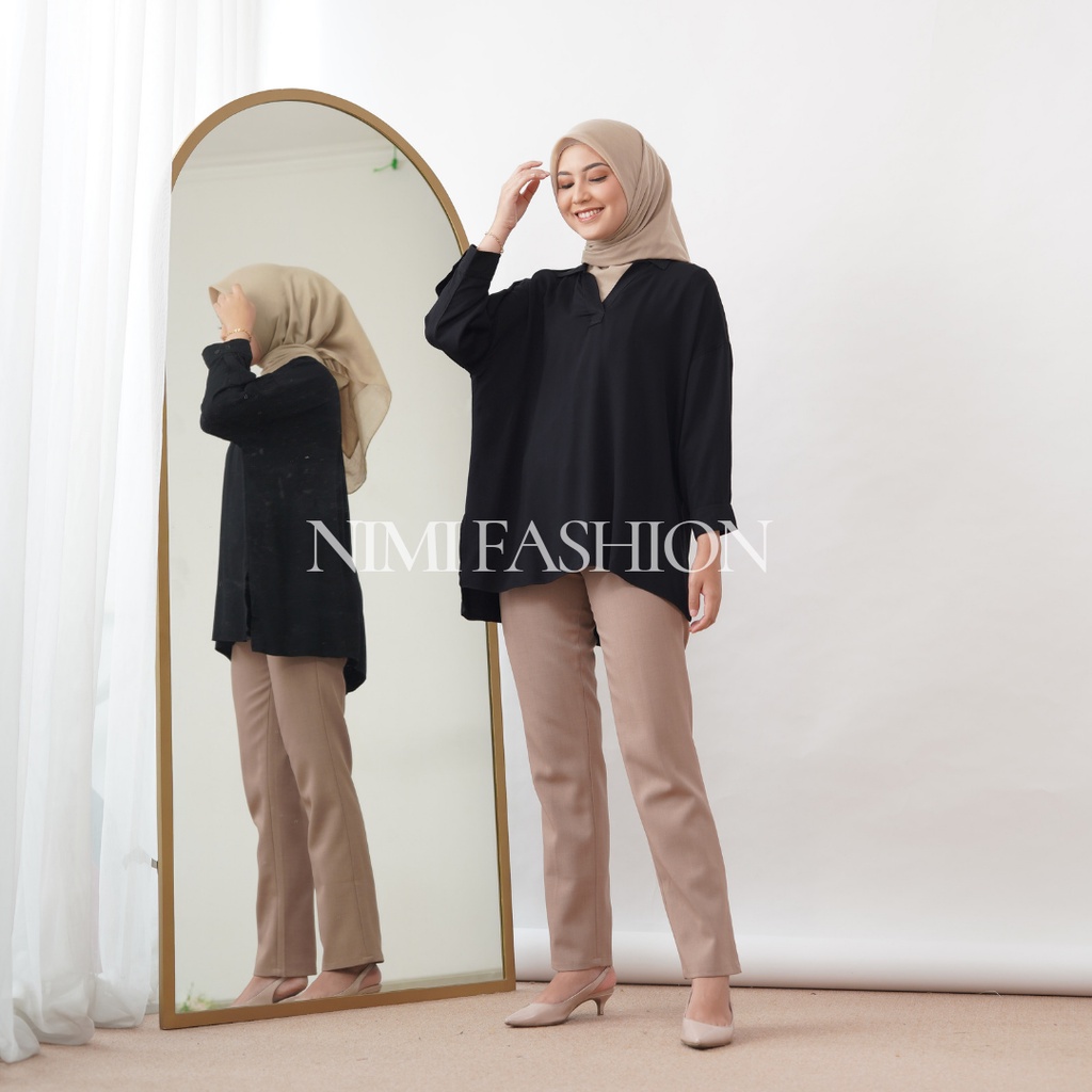 Blouse Oversize Nadine Blouse Wanita Muslim Premium Atasan Uniqlo Oversize Wanita