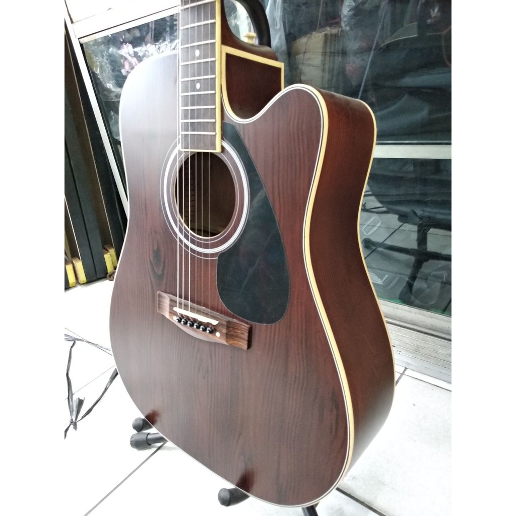 Gitar Akustik Jumbo Merk Cort Warna Coklat Doff Senar String Trusrod Jakarta Murah