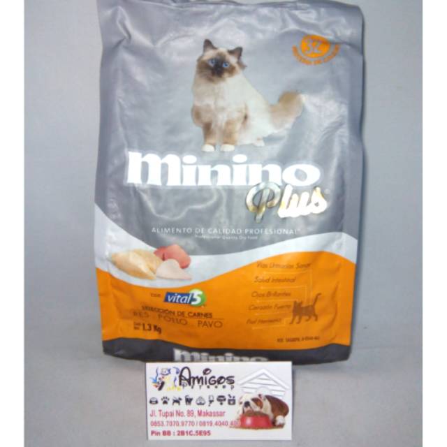 Minino Plus Makanan Kucing 1 3kg Amigos Petshop Mks Shopee