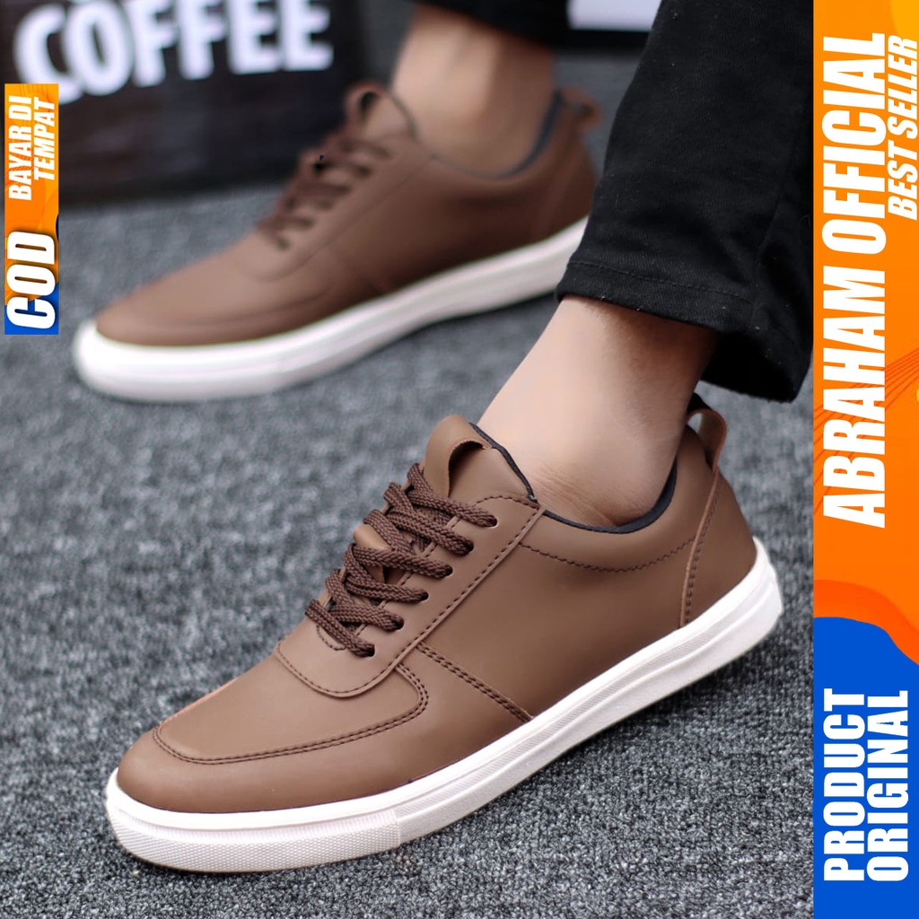 ABRHM x WLKR Sepatu Sneaker Pria Sepatu Casual Pria Kulit Pu Sepatu Pria Casual Ori Sneakers Sepatu Kasual Semi Formal Kerja Kantor Kuliah Gaya Santai Keren Kekinian Original Murah Terlaris