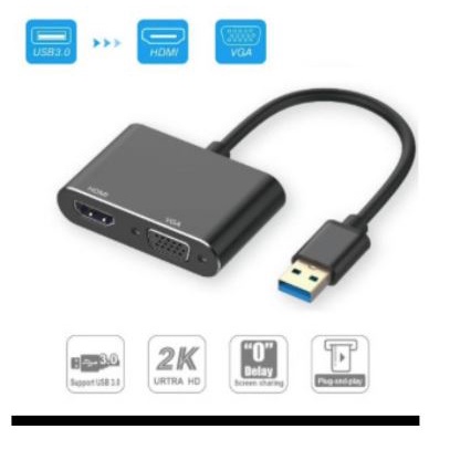 Usb A 2.0 to hdtv vga audio 3.5mm adapter converter NB 1080p 2k us523 us-523 - Usb2.0 to hdtv d-sub 15 pin