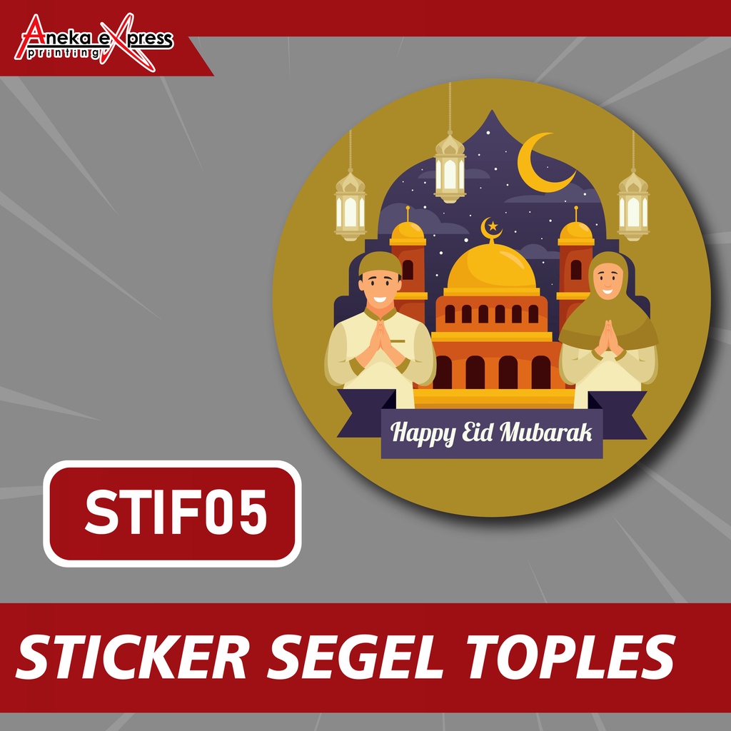 Stiker Toples | Stiker Lebaran Idul Fitri | Sticker Bulat | Stiker Kemasan Parcel | Sticker Hampers-STIF05