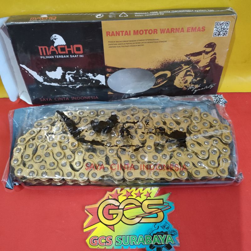 rantai gold,rantai emas,rantai kuning,rantai motor 428H-140L pnp r15,klx 150 bf,crf 150L,byson macho