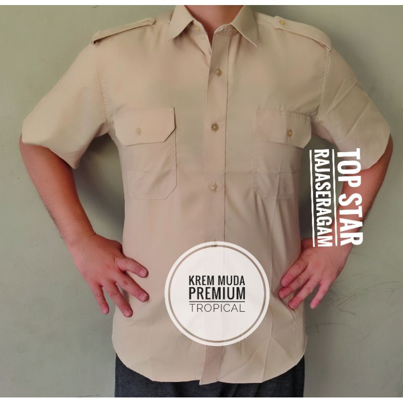 Baju PDH Net Tv Pilot PREMIUM Pangkat Katun Tropical Werpak Kemeja Seragam