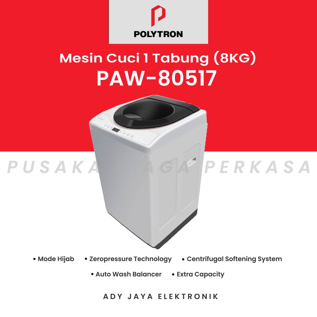 MESIN CUCI 1 TABUNG POLYTRON PAW-80517 (8KG)