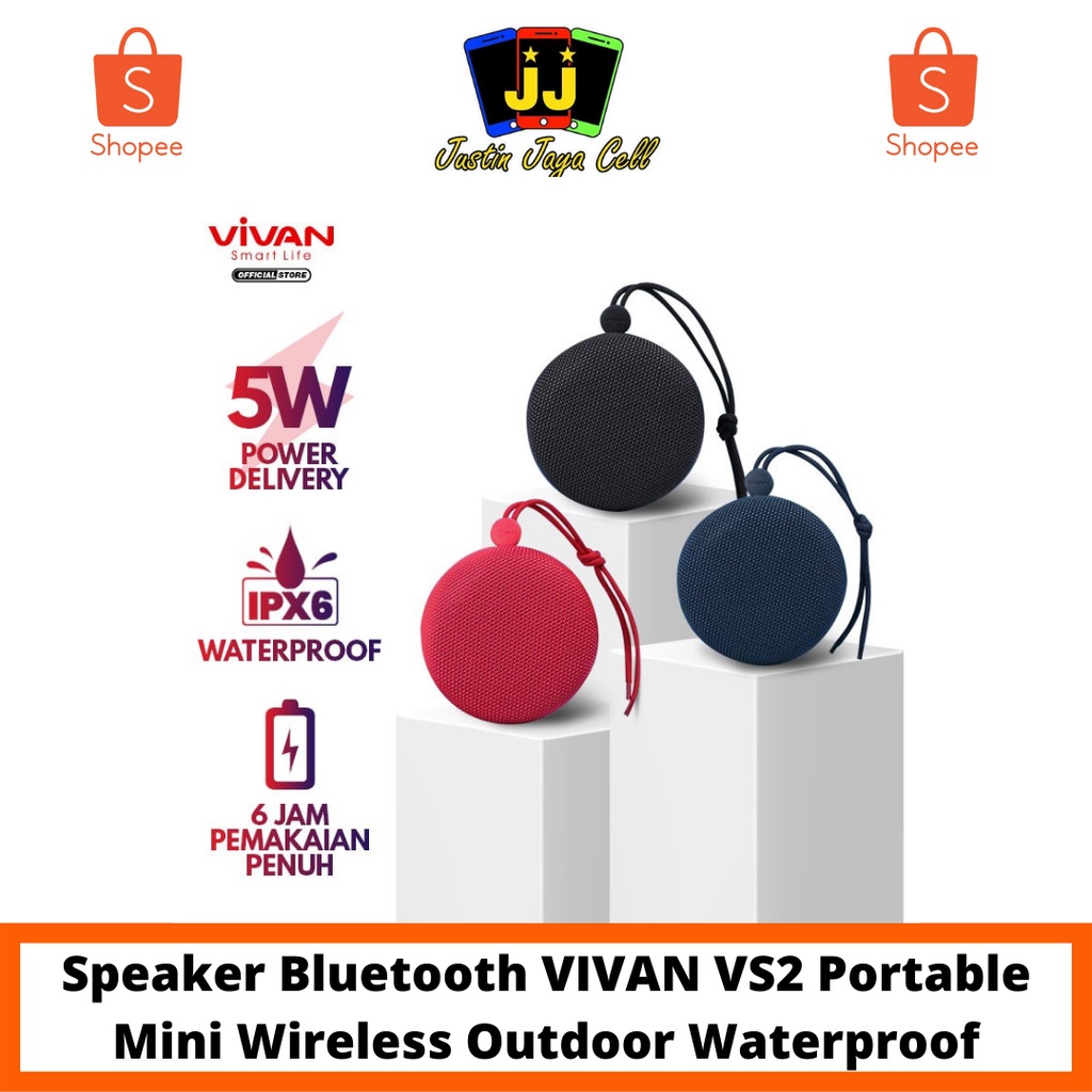 Speaker Bluetooth VIVAN VS2 Portable Mini Wireless Outdoor Waterproof