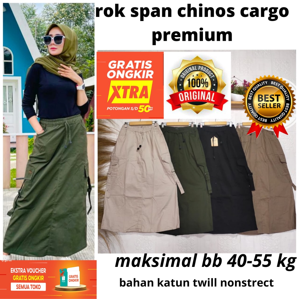 Rok Panjang  Rok Span  Rok Chinos  Rok Chinos Cargo Rok Cargo  Maxy Skirt  COD Terbaru rok cargo rok
