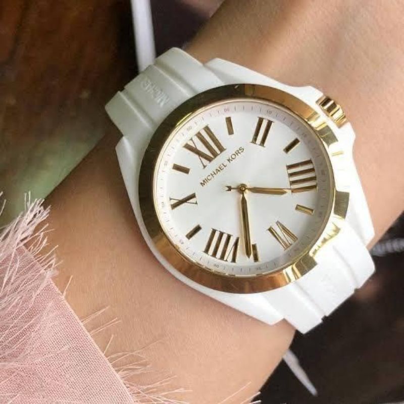 MK2730 Bradshaw Round Analog White Dial Ladies Watch