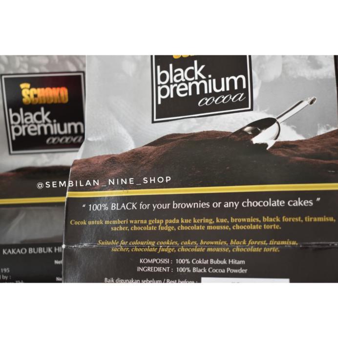 

SCHOKO BLACK COCOA POWDER JET BLACK 1 KG FAT 10-12% COKLAT BUBUK HITAM