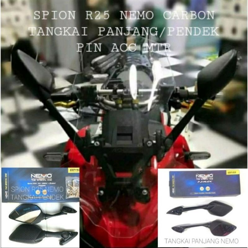 Breket serpo + spion R25 honda ADV150(PNP)Spion R25 tangkai panjang/pendek