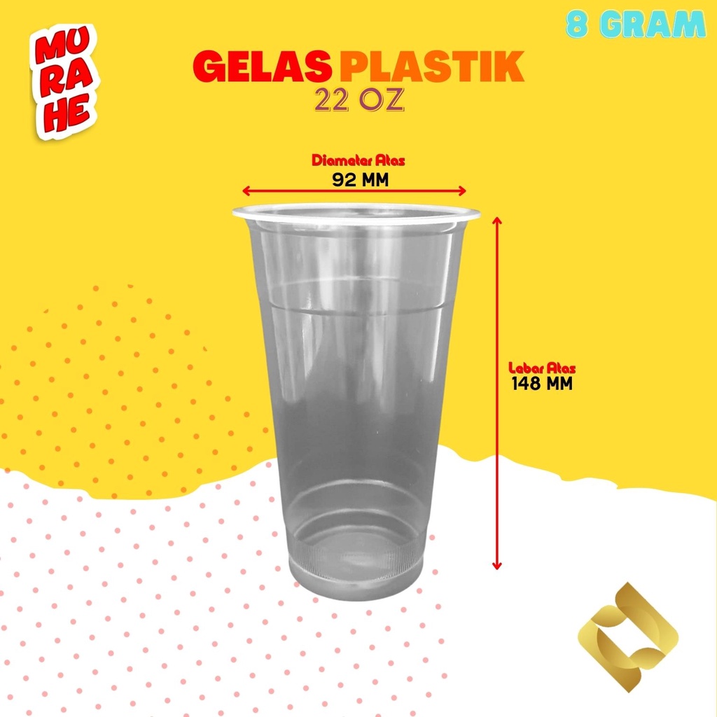 GELAS PLASTIK PP RJM 22 OZ / GELAS PLASTIK TEBAL / PLASTIC CUP (8gr)