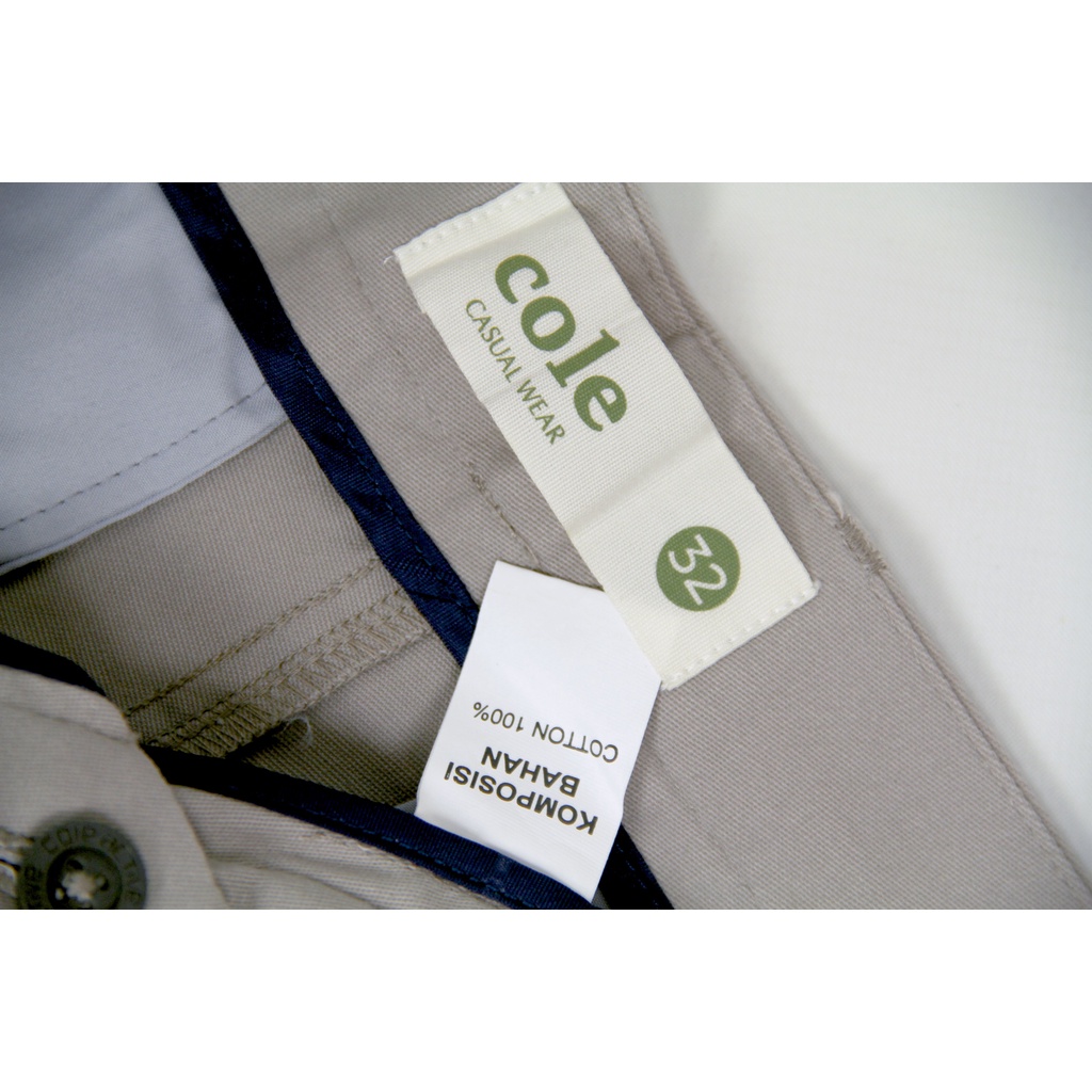 Celana Chino COLE Grey Slimfit Bahan Stretch 02 Original Premium Cotton | Celana Chino Pria | Bahan Melar