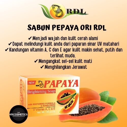 RDL brighitening soap sabun extrak papaya 135 gr