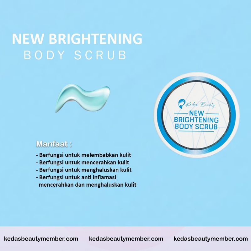 BRIGHTENING BODY SCRUB KEDAS BEAUTY 100% ORI | Lulur Kedas Beauty