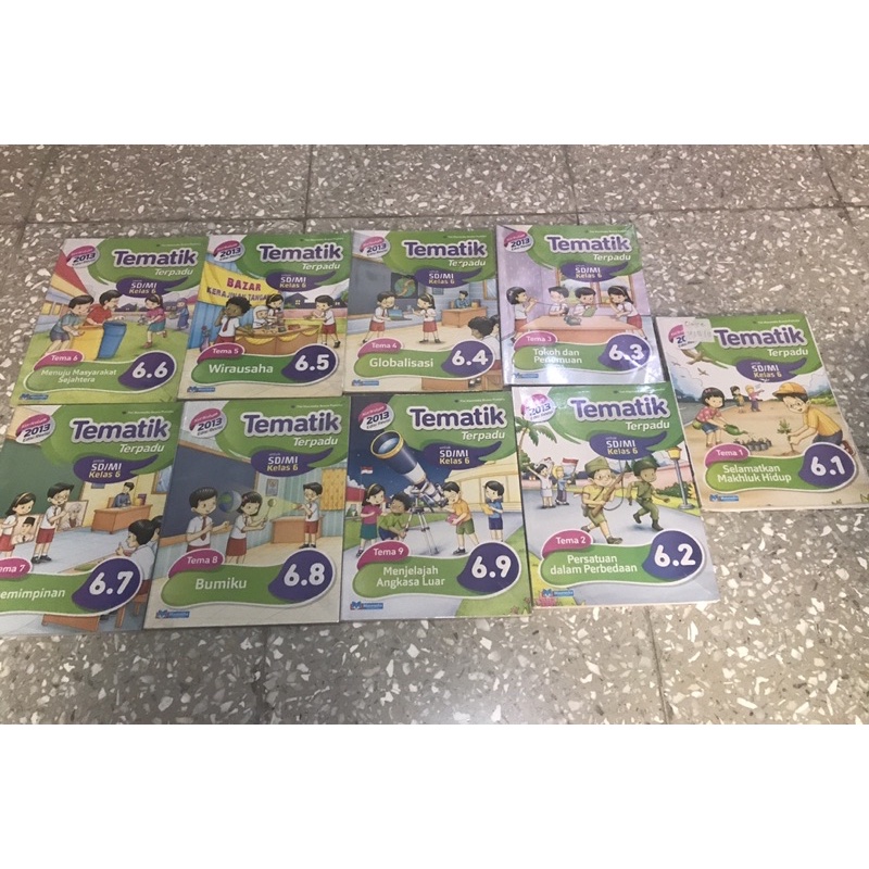 buku tematik kelas 6sd masmedia tema 1-9 preloved like new
