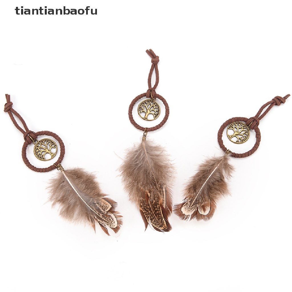 [tiantianbaofu] Mini Dream Catcher Feather Hanging Decoration Wall Car Hanging Ornament Key Chain Boutique