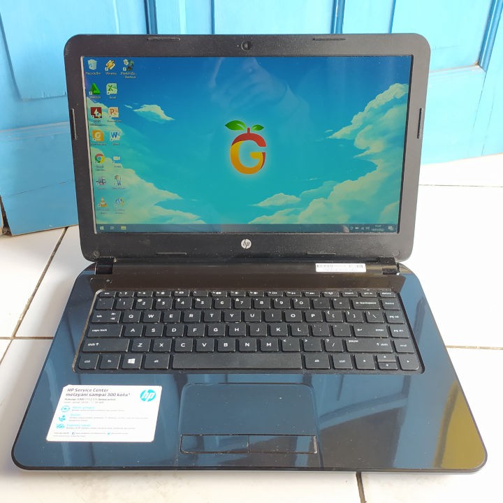 HP 14-G101AU Hitam Dual Drive Double Storage SSD 120 HDD 320GB RAM 4GB Windows 10 Laptop Second