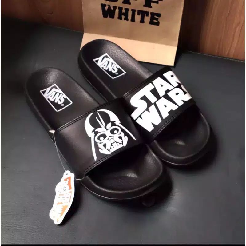 Sandal Vans x STAR WARS Full Black/ Sandal Flip Flop Pria Wanita-1