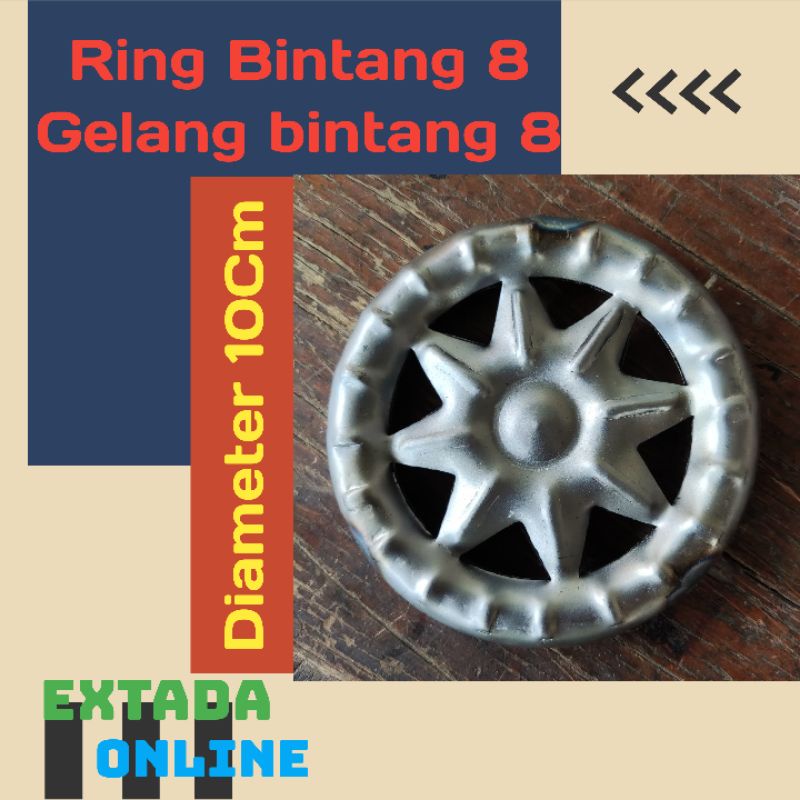 Ring gelang bintang 8 ornamen asesoris hiasan pagar besi