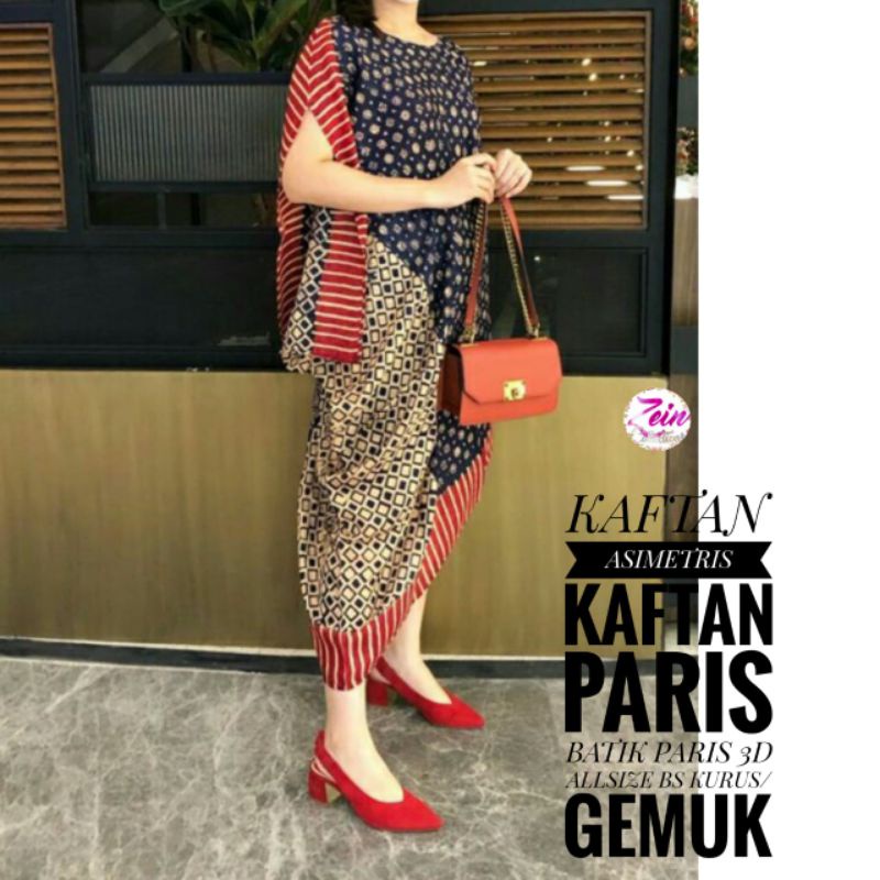 kaftan bahan paris motif batik solo ORI banyak pilihan original produk allsize fit JUMBO